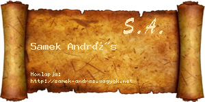 Samek András névjegykártya